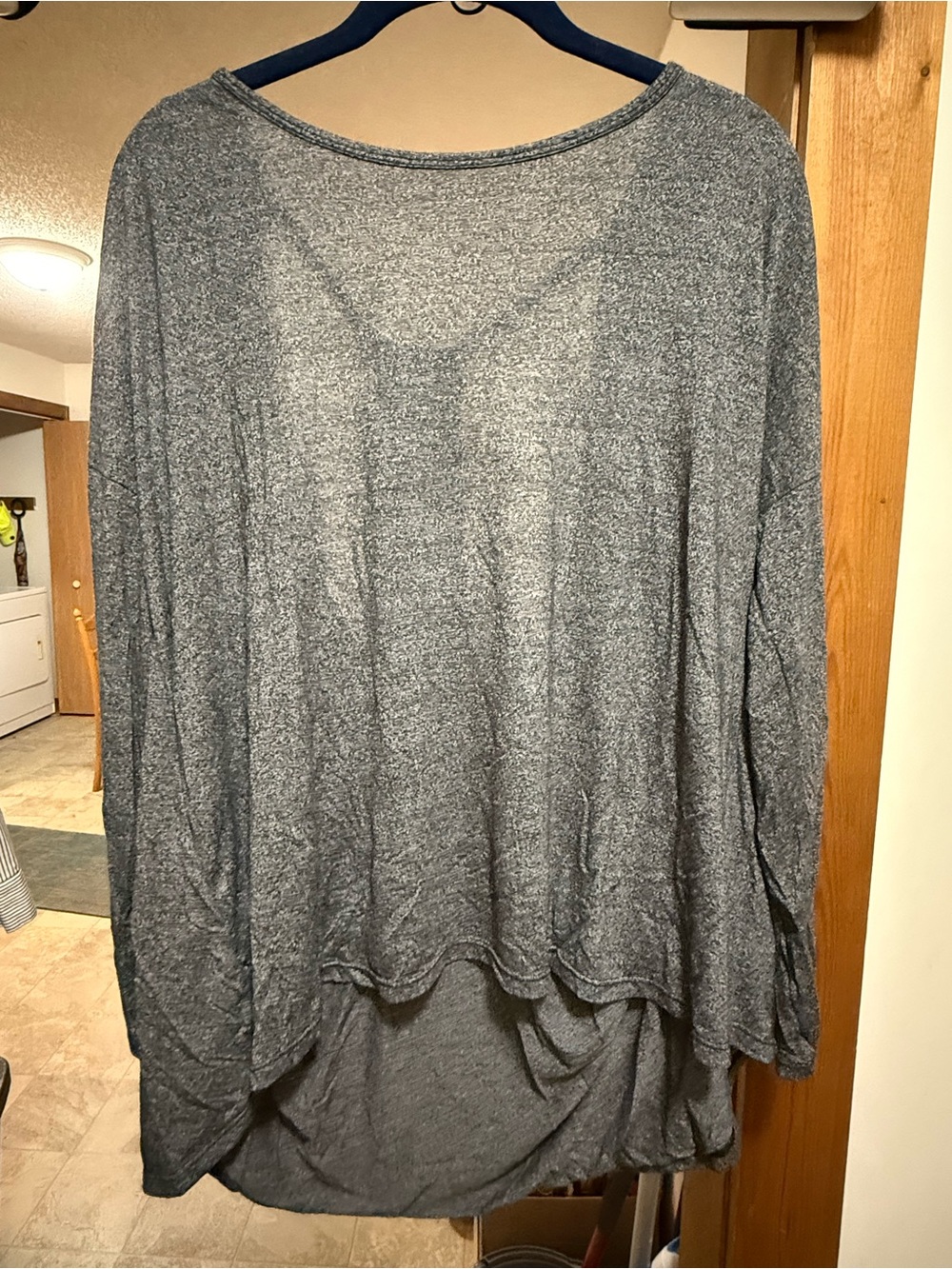 GAIAM Heathered Gray Long-Sleeve Draped Tunic